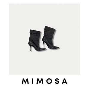 Mimosa Leather Bootie Pointed Toe Heels